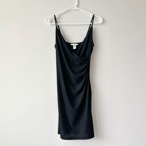 H&M Ruched Black Sleeveless Party Dress